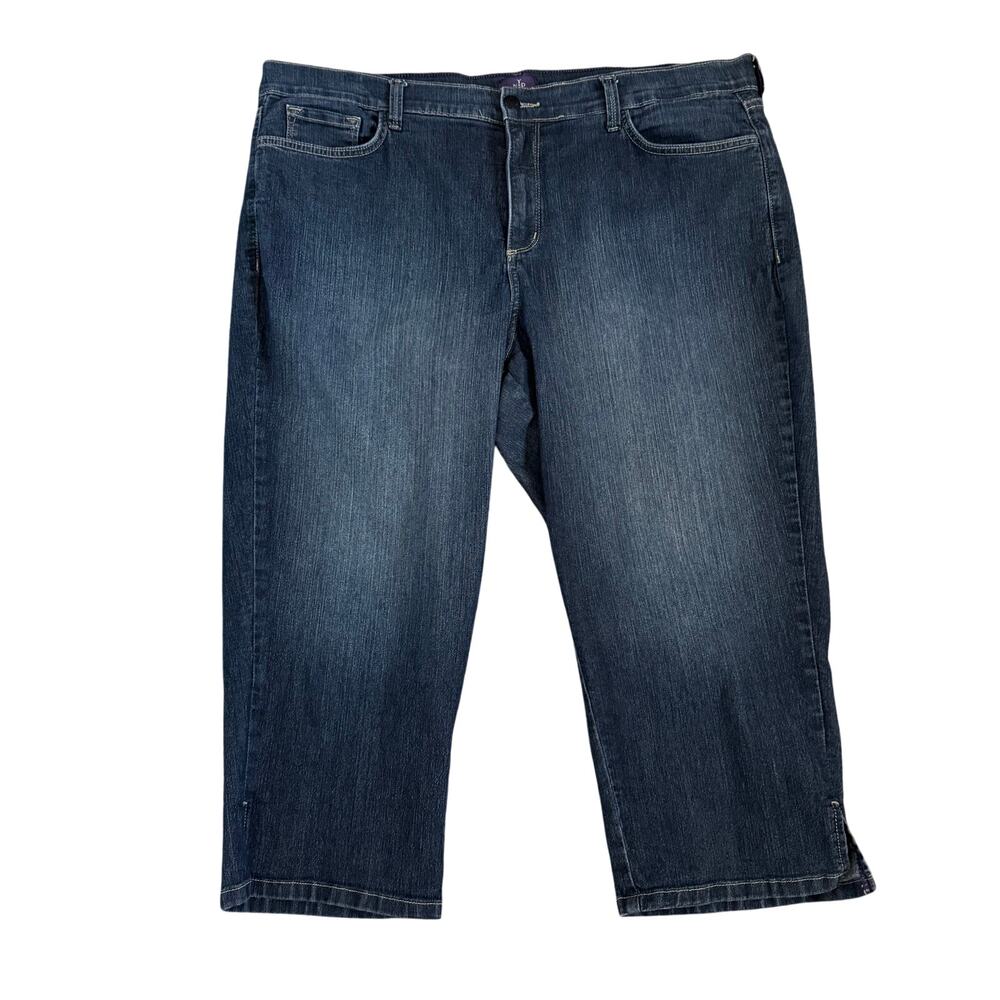 NYDJ Not Your Daughters Jeans Womens 18 W Plus Size Hayden Crop Blue Denim